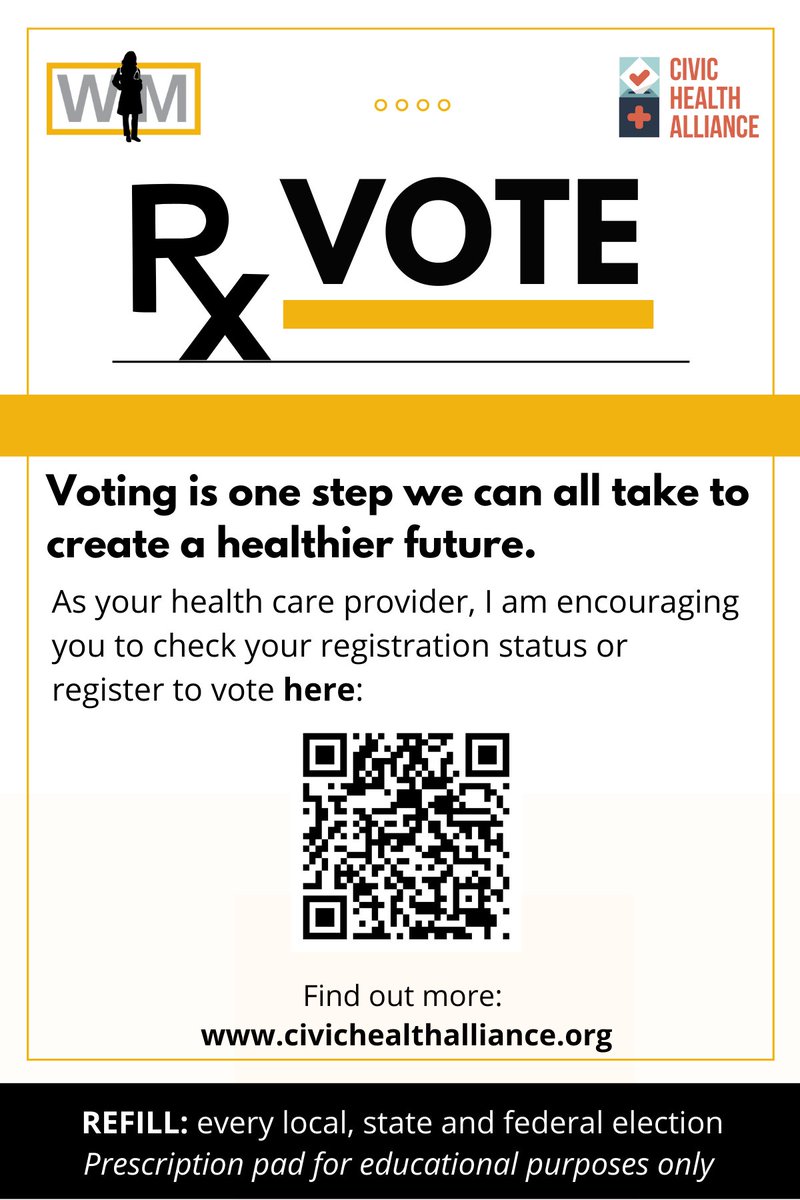 civichealth_all's tweet photo. 🧵In observance of #WomensEqualityDay and the 19th amendment granting women the right to #vote, we've partnered with @WIMSummit to share a unique #RxVote Prescription, presentation slide &amp; voter registration QR code/link! 

Let's get folks registered to🗳: https://t.co/hxHq9zVKGH https://t.co/5pm9iBpAPt