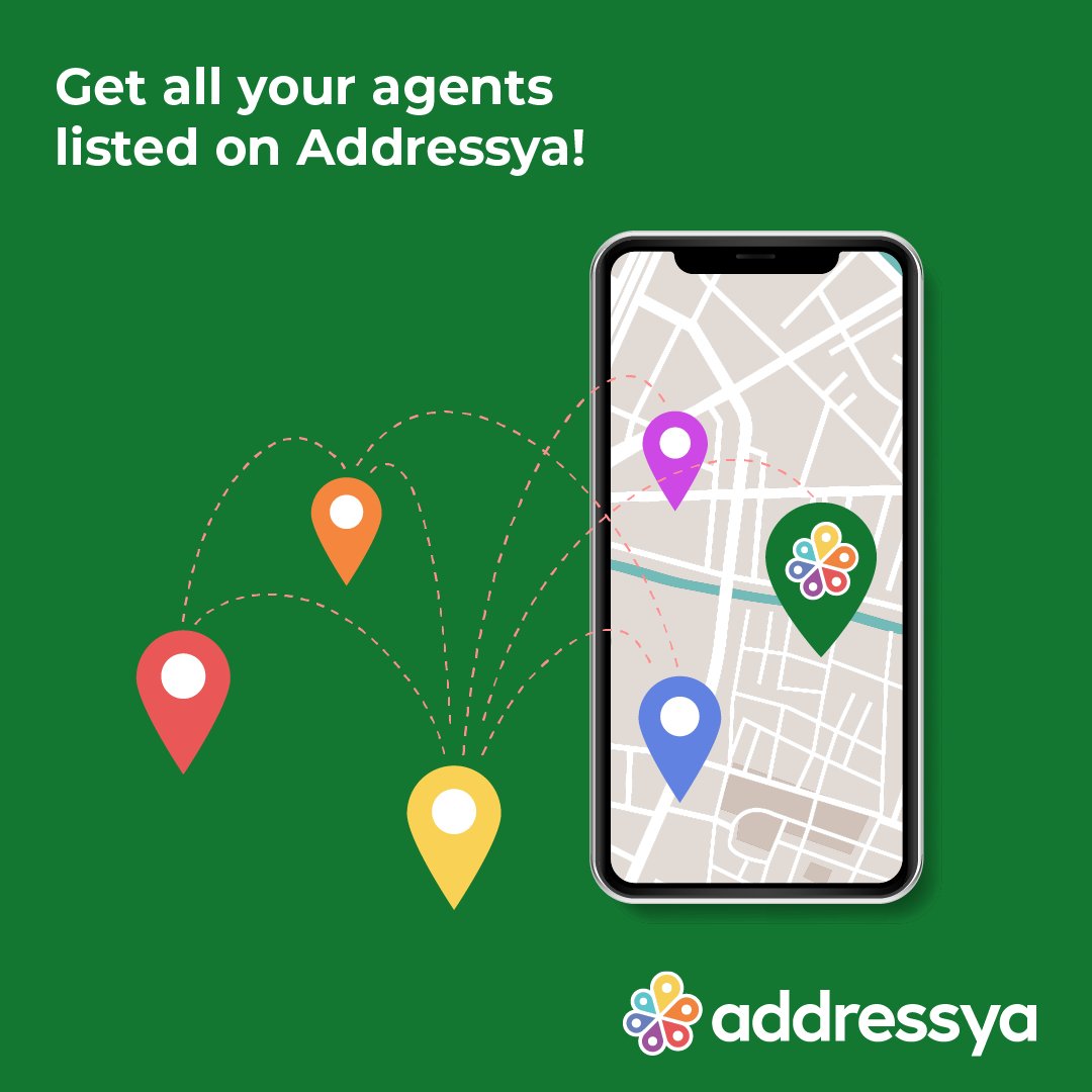 Not sure how to direct customers to all your branches or agents? Addressya lets you create and share accurate addresses for all your locations. 

#Addressya #Rwanda #Uganda #Kigali #Kampala #digitaladdressing