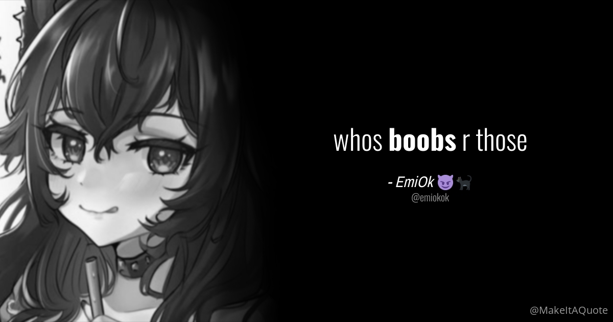 EmiOk 😈🐈‍⬛ on Twitter: "@JennaLynnMeowri @PeachJars whos boobs r those" / Twitter