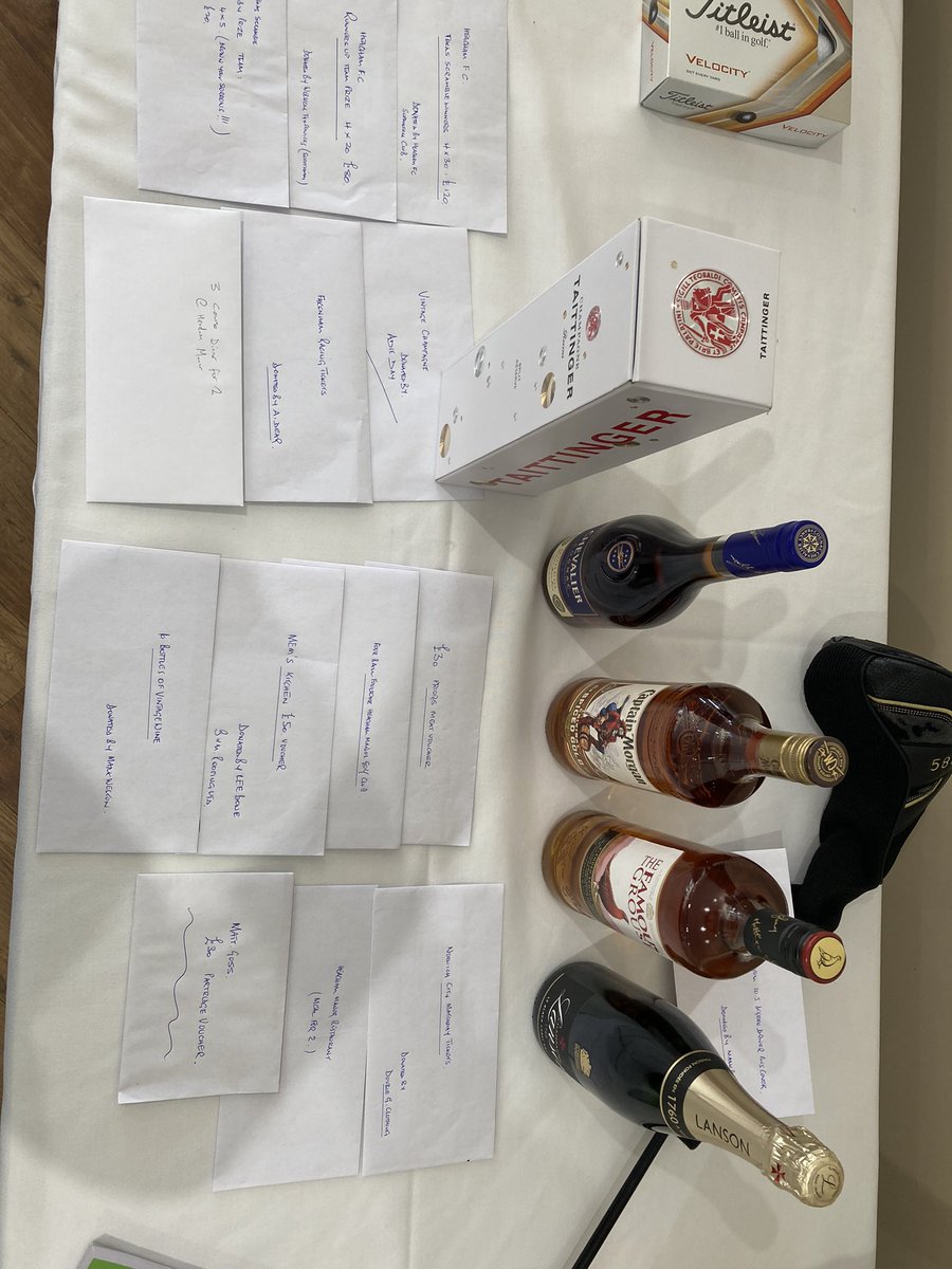 HeachamFC's tweet photo. And we are off!! Shot gun start! All 18 teams started and what a glorious day we have , for our golf day @Heacham_Manor Best dressed has already gone to #TeamGoss 👌🏻😎 Looking forward to welcoming some of the @HeachamSC2020 later , to draw these fantastic raffle prizes! https://t.co/xxwz5D1NKO