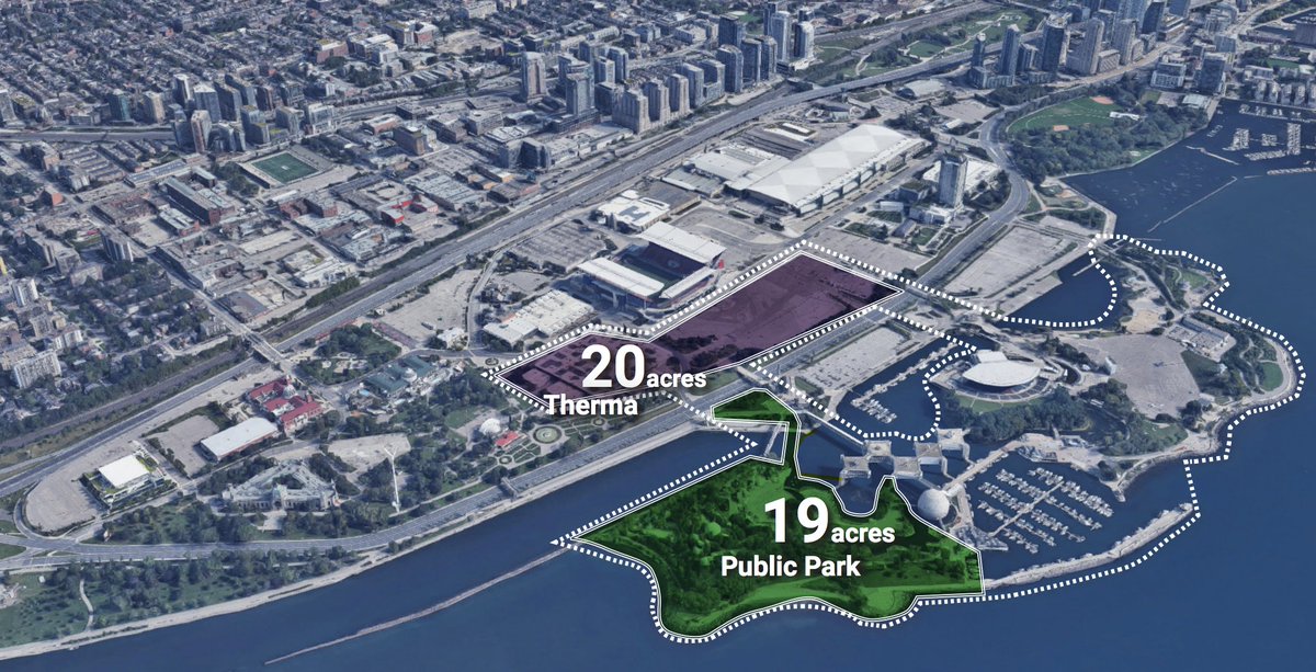 Penalosa_G's tweet photo. As Mayor, I will keep #OntarioPlace public by swapping the location of the proposed Therme spa to the Exhibition parking lot. Unlike Tory, I have a vision for our waterfront and the will to make it happen. Read my win-win proposal: https://t.co/OMZyLvxuvN https://t.co/deCWZo7jPe