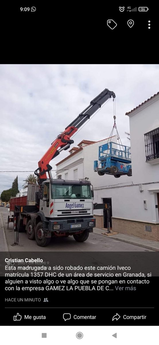 andresmi12's tweet photo. Me han robado un camión grua en Huetor Tajar , Granada A-92. Agradecería rt , difusión y cualquier información.  Gracias https://t.co/4vBI444wUZ