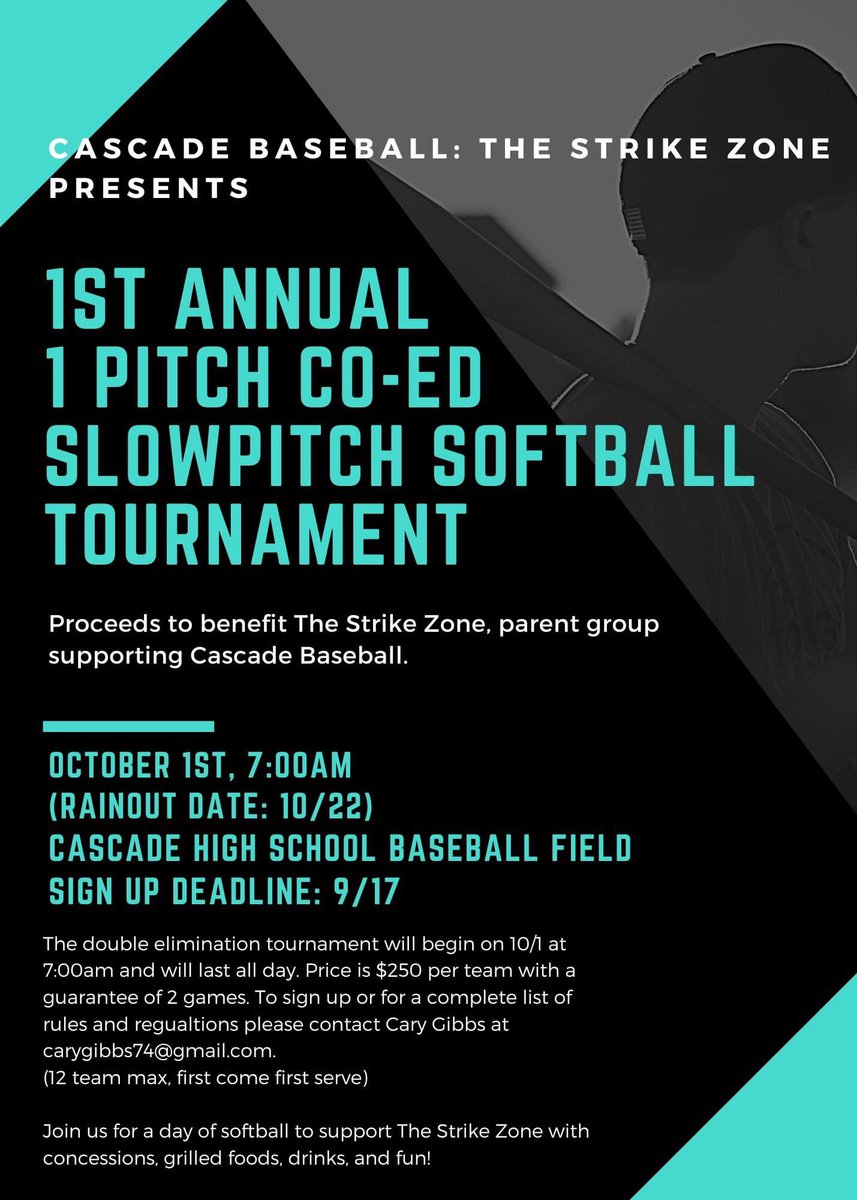 JennyTallent's tweet photo. We would ❤️ for you to put together a team for a fun-filled day of softball, friends, &amp; competition!  Players ages 14 &amp; Up!    #cademen @CadetBsbl @Cadethletics 
📆  Sat, Oct 1st  *rain date of Oct 22
⌚️ Competition starts at 7am
📍 CHS  Baseball field https://t.co/OPlDNYnZyt