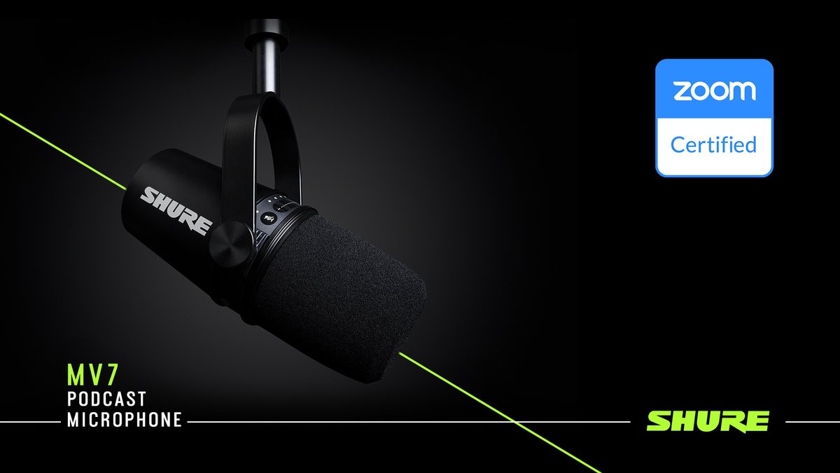 The @shure MV7 #podcast #microphone, is now #zoomcertified.  Find out more about other Zoom certified Shure products :bit.ly/3Kn3UyC