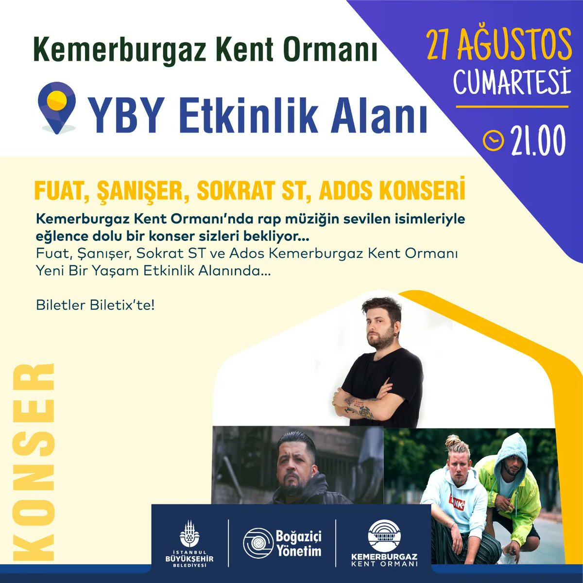 OrmanKent's tweet photo. 🌳📅 Bu hafta sonu #KemerburgazKentOrmanı müzik dolu... 🎤 İster jazz ister rap; en iyi müzik için sizleri bekliyoruz! 🎷

#HayatOrmanda #KentOrman #doğa #etkinlik #aktivite #konser #Şanışer #rap #rapmüzik #FuatErgin #SokratSt #Ados #JazzMatiz #jazz #caz #cazmüzik https://t.co/wUjlvW69cs