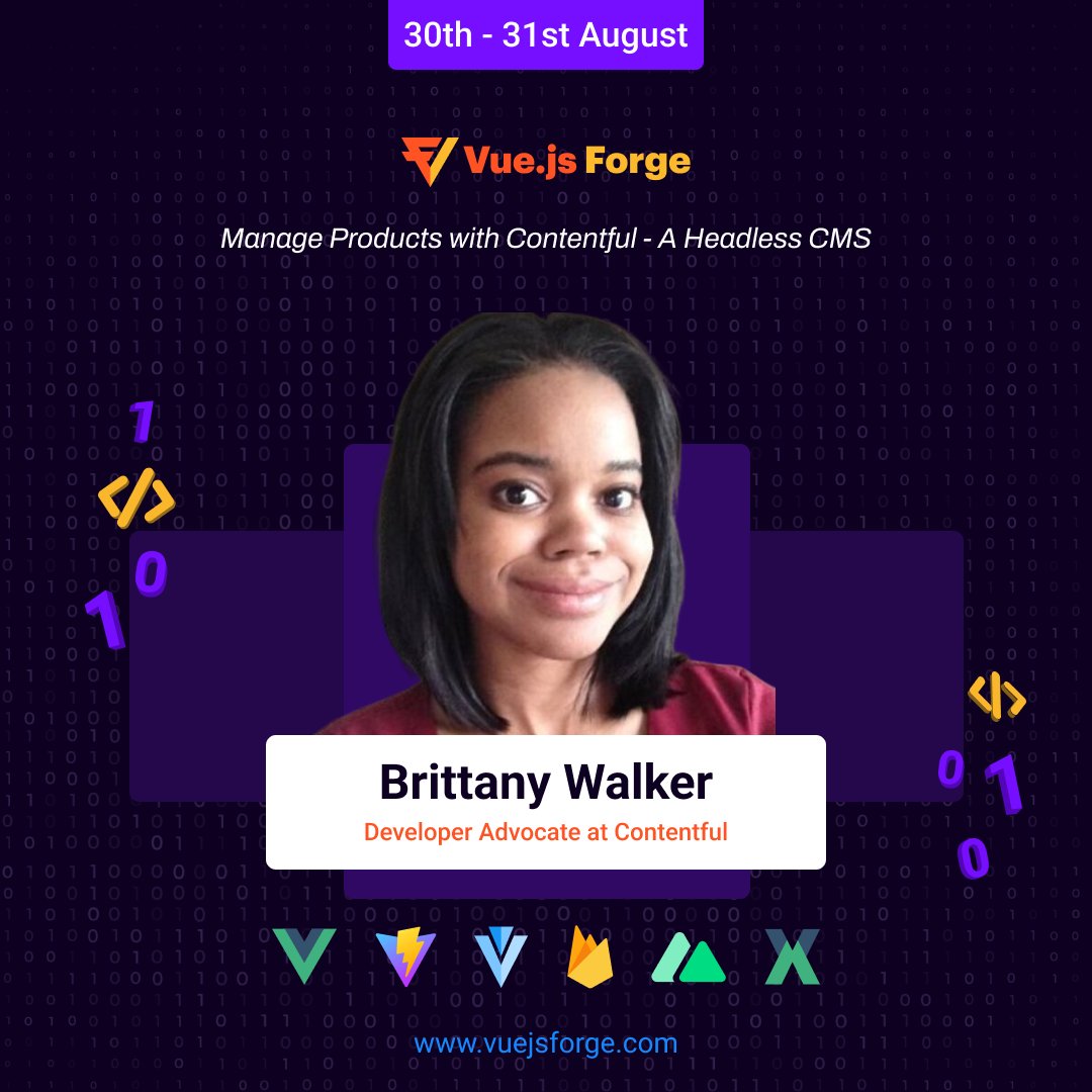 vuejsforge's tweet image. Brittany Walker, @musicalwebdev, from @contentful will demonstrate how to use the CMS's easy-to-use interface to manage products at Vue.js Forge 🔥
She'll also show you how flexible Contentful is with webhooks for interacting with other services!
Join: vuejsforge.com