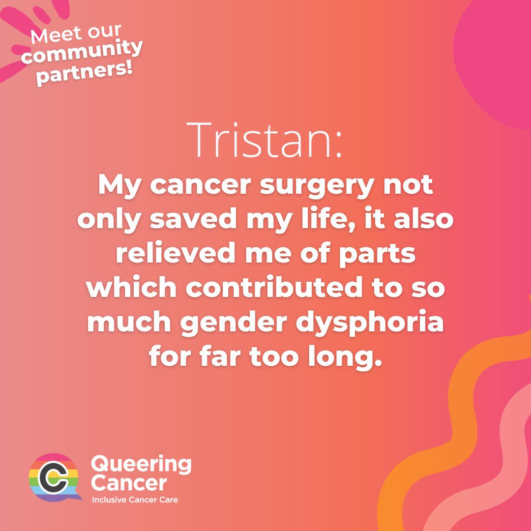 QueeringCancer's tweet photo. Cancer surgery is often life-changing, maybe not always in the ways we expect... Here's @strongtlb1a trans man and ovarian cancer survivor on the gender affirming impact of his cancer surgery #transhealth #LGBThealth #ovariancancer 

More info: https://t.co/ogOjGFo2Rw https://t.co/gsKWRAXcH4