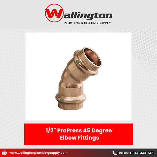 WALLINGTONPLUMB's tweet image. Shop the 1/2'' ProPress Copper 45 Deg Elbow from Wallington Plumbing and Supply. Check out the wide range of the Elbow Fittings we have to offer to you. For more information visit our website: bit.ly/3zC1rLJ.

#wallingtonplumbingsupply #propress #elbowfitting