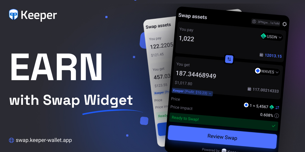 KeeperWallet's tweet image. Meet Keeper Swap Widget, the first universal exchange widget on Waves.

Deploy it on any website or landing page and earn while providing secure and familiar UX! 🚀

swap.keeper-wallet.app

$WAVES @sasha35625 @msmolyakov #cryptowallet