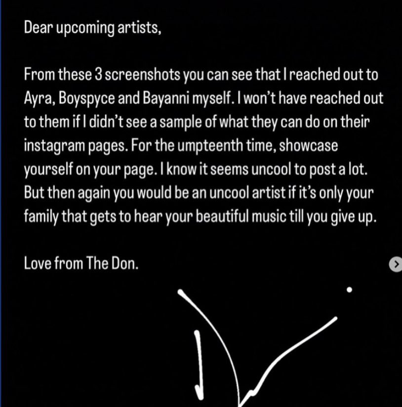 CreatorFinance's tweet photo. Dear Creator/Artist,
We align with the words of Nigerian Music Producer @DONJAZZY here . 
Start producing content . 
Sharing makes you discoverable and memorable. 
Then sign up to @CreatorFinance and we will provide you with banking and business tools to enable your growth. https://t.co/jGSV14CG0K
