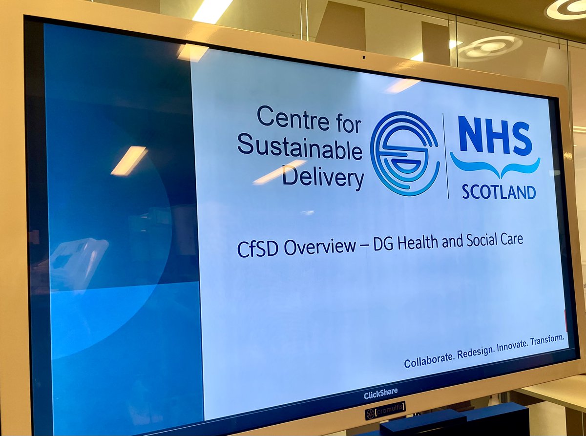 NHSScotCfSD's tweet photo. Some of our team had the pleasure of welcoming @Carolineslamb @NHSScotland to @JubileeHospital to present the latest successes and plans for the National Centre for Sustainable Delivery💡 #Collborate #Redesign #Innovate #Transform https://t.co/PBm9onfuUZ