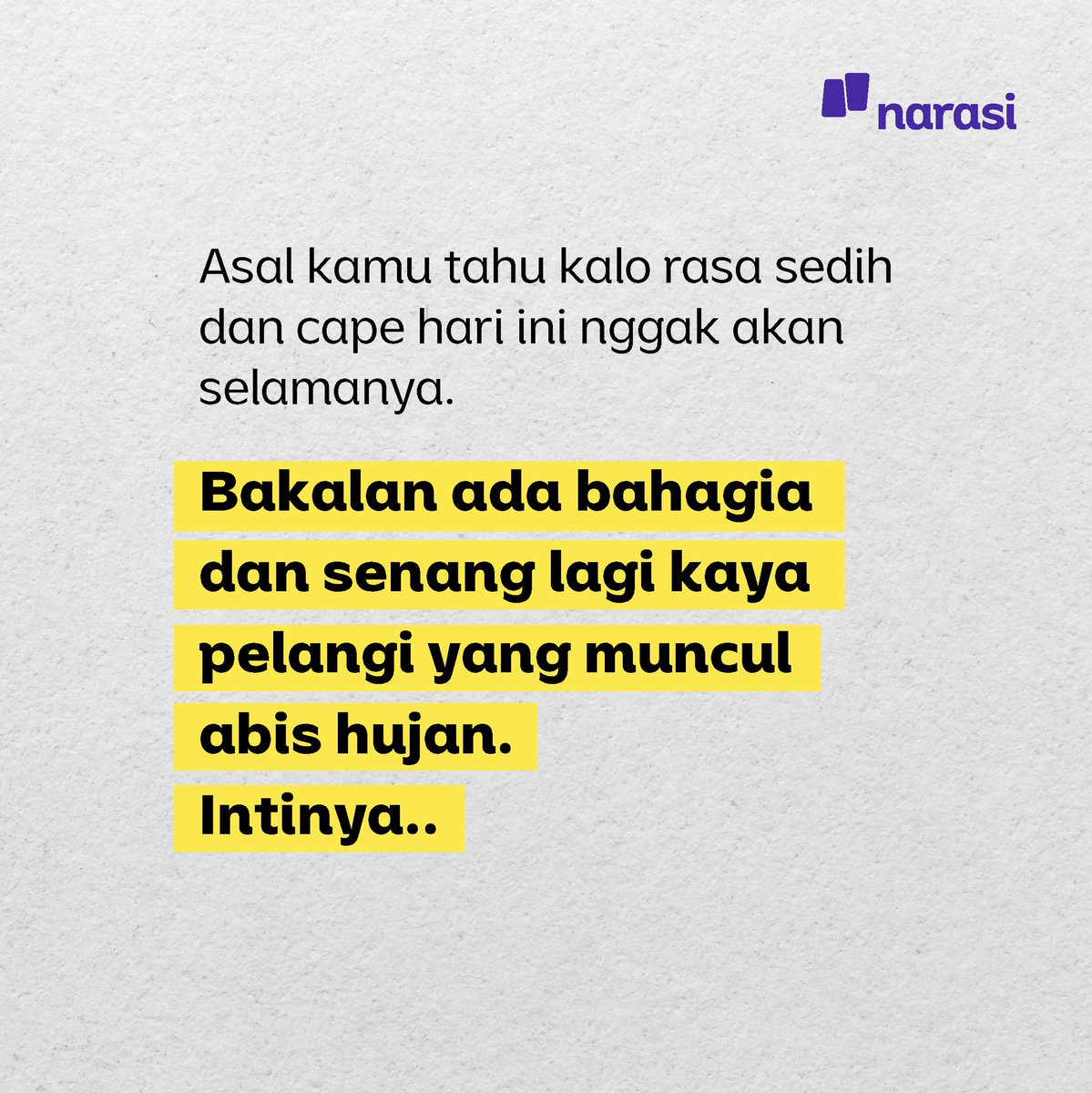 narasitv's tweet photo. Jangan lupa buat bilang terima kasih ke diri sendiri yang udah berusaha keras selama seminggu ini, ya!🥰 | Narasi

#Narasi #JadiPaham #Istirahat https://t.co/F60ZBFRAJ0