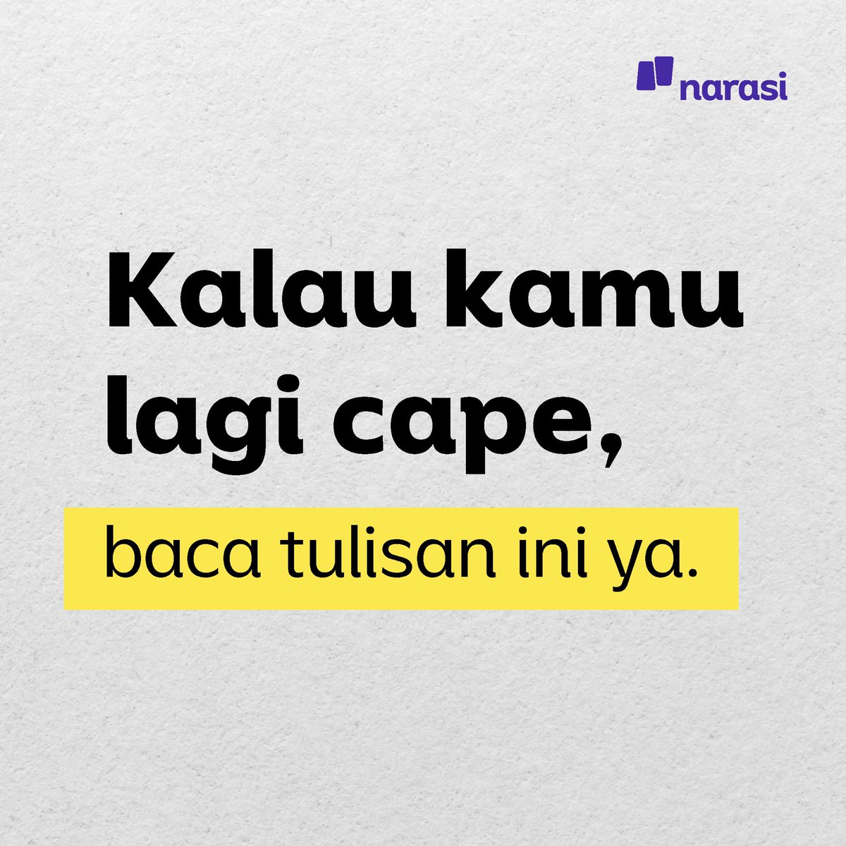 narasitv's tweet photo. Jangan lupa buat bilang terima kasih ke diri sendiri yang udah berusaha keras selama seminggu ini, ya!🥰 | Narasi

#Narasi #JadiPaham #Istirahat https://t.co/F60ZBFRAJ0