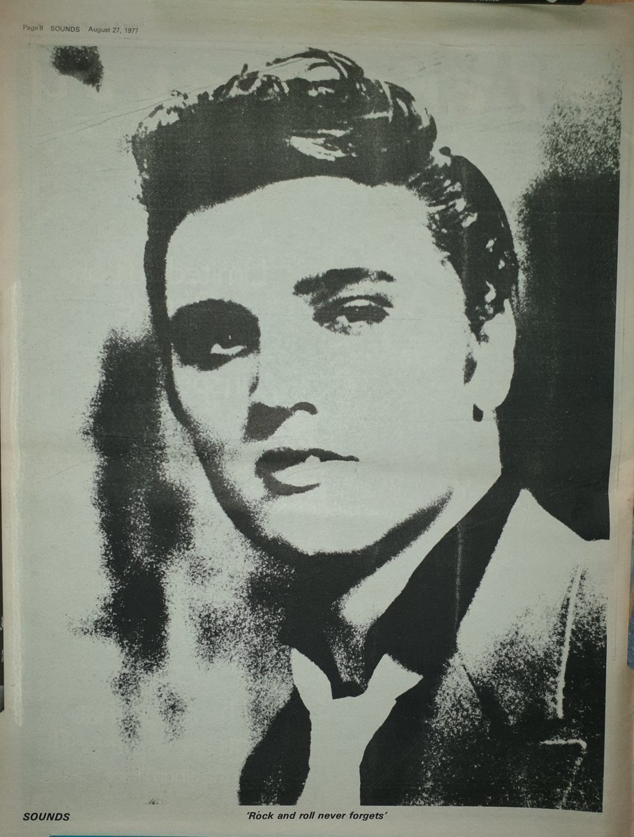 SoundsClips's tweet photo. Jaws in Sounds 27th, August 1977 explaining about last week's front cover of Elvis and their tribute. @ElvisPresley @JonSavage1966 https://t.co/qoHNeA5haI
