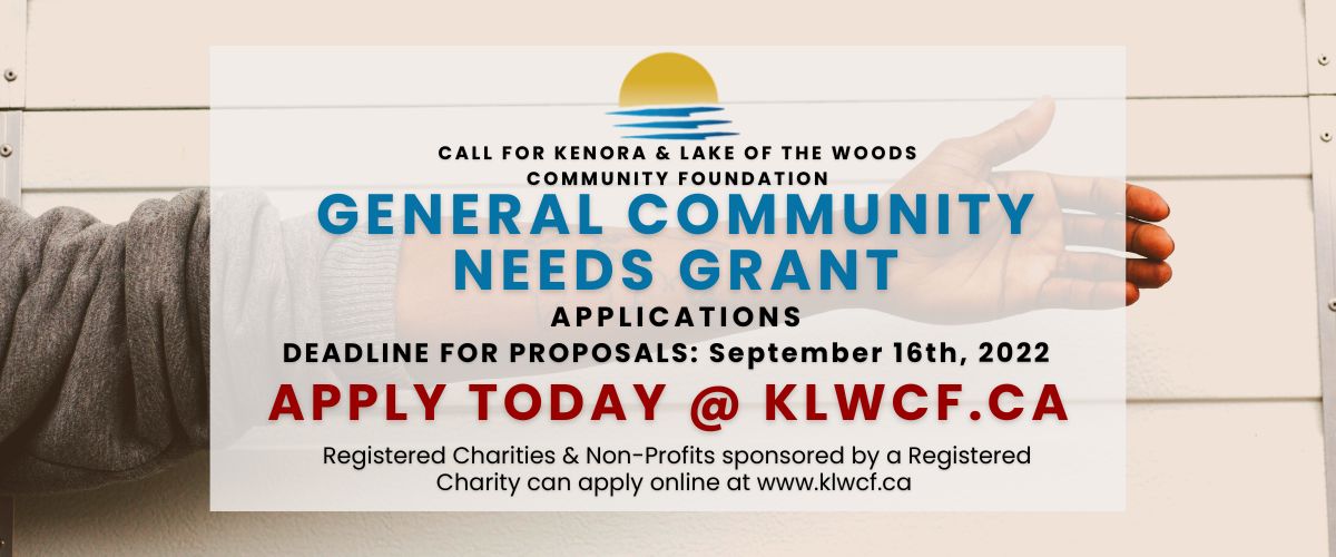 KenoraLOWCF's tweet photo. Registered Charities and Non-Profits sponsored by a registered charity can now apply for our Community Needs Grants. Deadline to apply is September 16th. Visit https://t.co/PPMT1XGDDO today to apply! https://t.co/4mNRvuRcUz