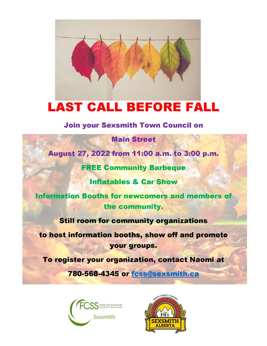 See everyone downtown tomorrow for Last Call Before Fall starting at 11:00 a.m.