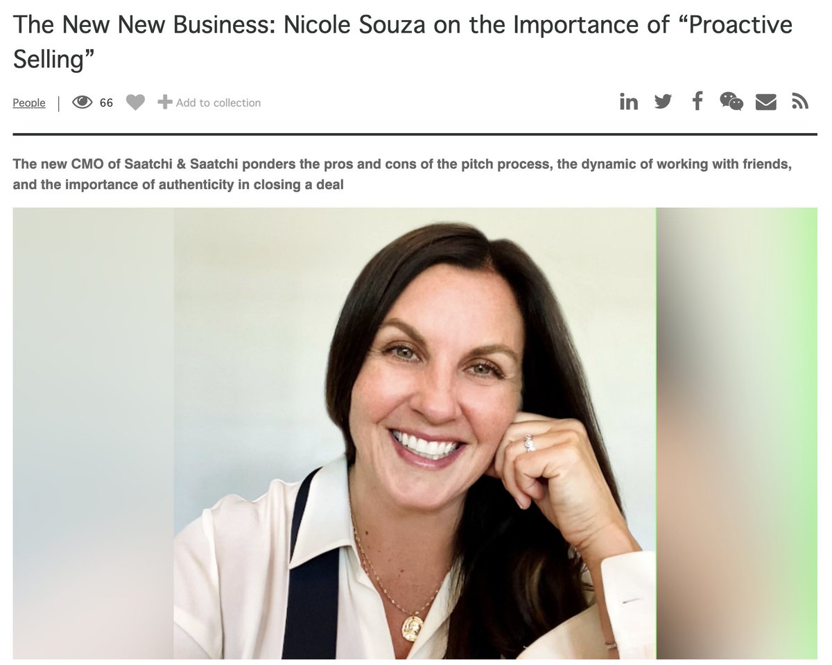 Our CMO Nicole Souza sat down with <a href="/LBBOnline/">Little Black Book</a>  to talk about new business, the importance of proactive selling and the importance of authenticity in closing a deal. Read more here. 
tinyurl.com/eysmemv6