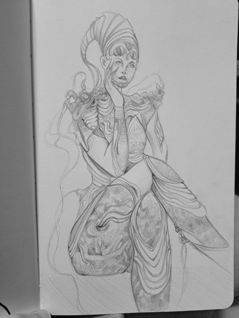 Krisaelaa's tweet photo. Trying out a new style and really enjoying it.

#drawing #sketch #drawinginsketchbook #moleskinesketchbook #grotesqueart #weirdart #weirdartist https://t.co/awHucria8D