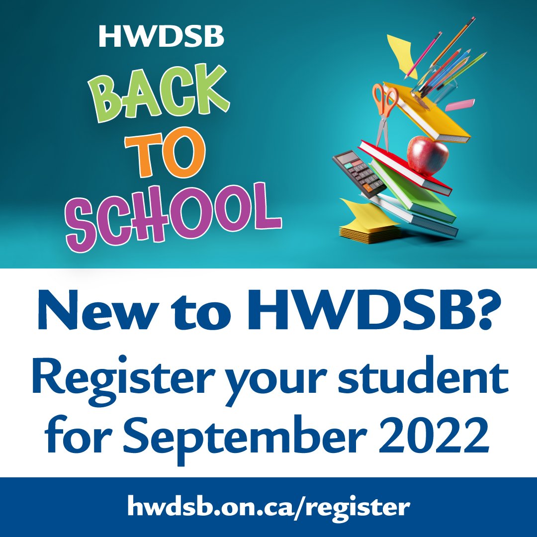 HWDSB's tweet photo. Important HWDSB dates before school starts on Tuesday, September 6 🎒

• Transportation portal open as of August 22
• Parent Portal opens August 29 with class assignments and schedules
• Elementary Remote Learning Transition form opens August 29

More: https://t.co/u3t7vNDHQI https://t.co/BrgtHfaTaX