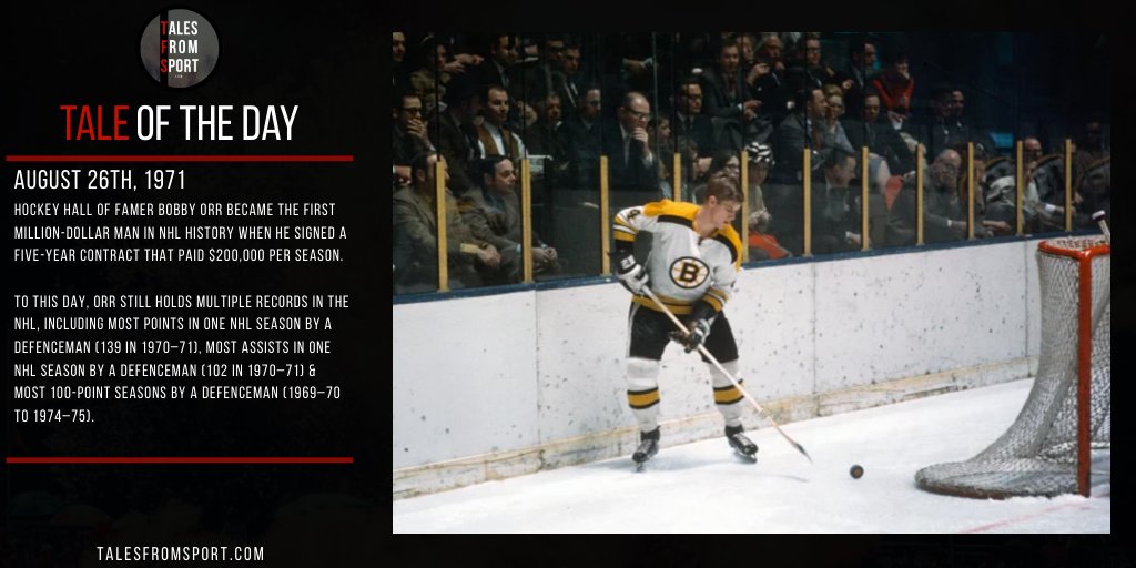 TalesFromSport's tweet photo. #TaleOfTheDay
Ft. Bobby Orr & @NHLBruins
#OnThisDay https://t.co/zCocBsPshP