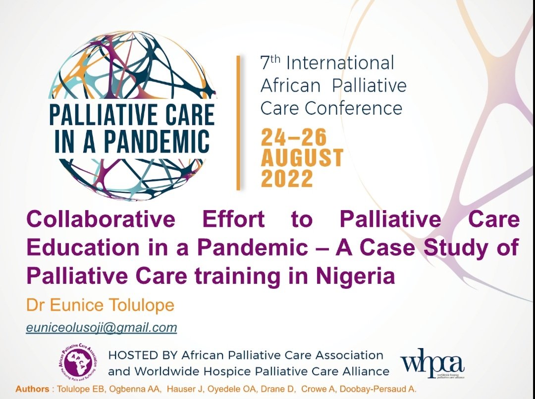 It is so good to know that a lot of palliative care education took place during the pandemic !

I presented a case study of this at the 7th APCA conference 
 <a href="/APCAssociation/">APCA</a> <a href="/whpca/">WHPCA</a> 

#PalliativeCare