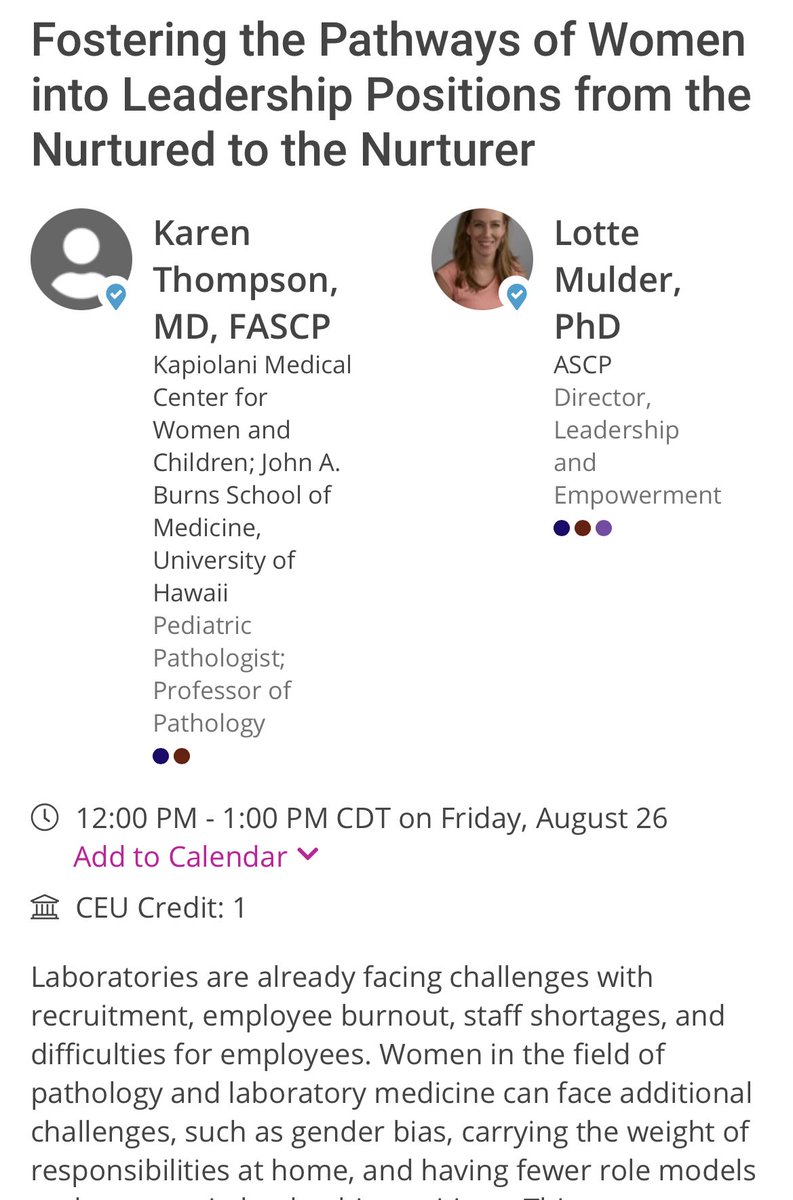 The #ASCP100 session led by @themuldermethod and Dr. Karen Thompson about increasing the number of women leaders in the lab was great. I feel seen and I loved the action items they suggested. #WomenInSTEM @ASCP_Chicago