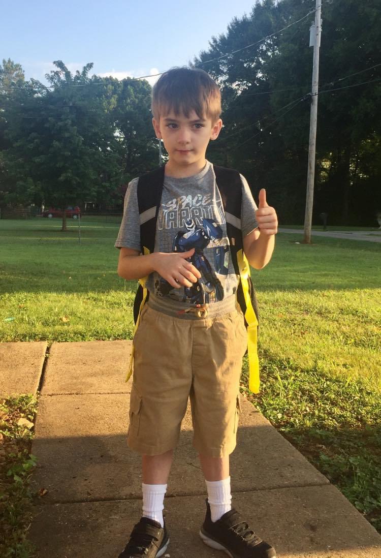 kathynhays's tweet photo. Ethan is ready for school. Go Eagles. https://t.co/9EHPDexXfG