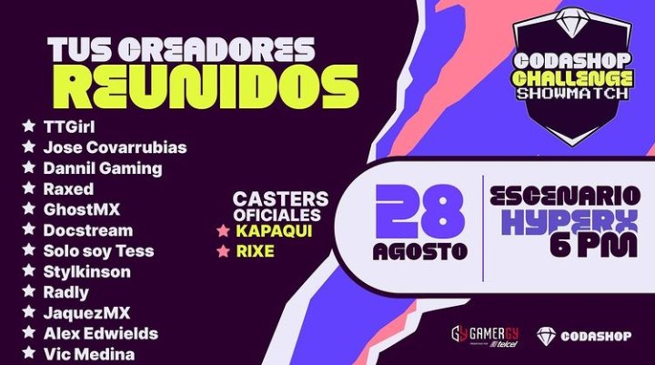 !Los veo este domingo en la <a href="/GAMERGY_Mx/">Telcel GAMERGY México 🇲🇽</a> ! 🔥

#CodashopEnGamergy