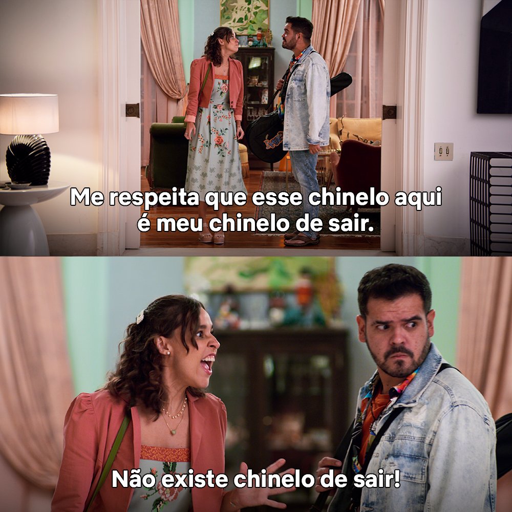 NetflixBrasil's tweet photo. O tópico é: chinelo de sair. Existe ou não existe? https://t.co/UATPKxovuu