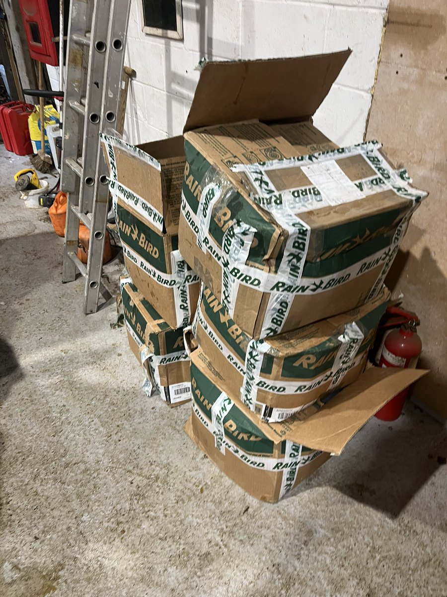 After a successful trial on the 18th green we have taken delivery this week of 75 <a href="/HunterGolf_UK/">Hunter Golf Irrigation - KAR UK Ltd</a> heads &amp; <a href="/rainbirdgolfuk/">Rain Bird Golf - UK & Ireland</a> swing joints to replace all greenside sprinklers over the coming months, updating our 20+ year old existing technology. Great investment by the club