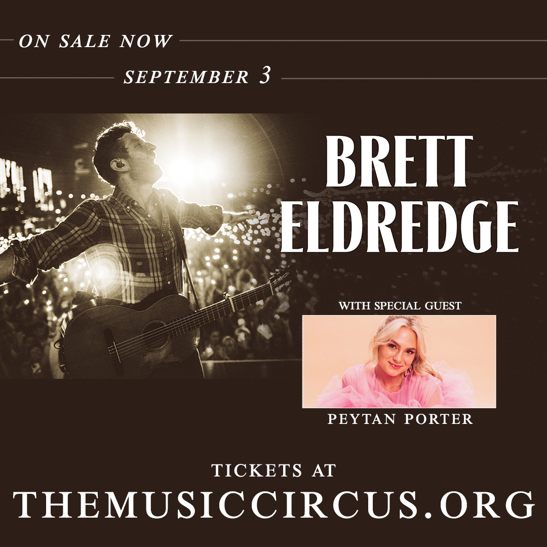 SSMusicCircus's tweet photo. @bretteldredge with special guest @PeytanPorter take the stage at the Music Circus in just 2 days!⭐️⭐️

Get your tickets before it's too late: 
https://t.co/szWzU90SB0

#bretteldredge #countrymusic #LaborDayWeekend #ticketsforsale #boston #southshoremusiccircus https://t.co/KG6t6eYmVb