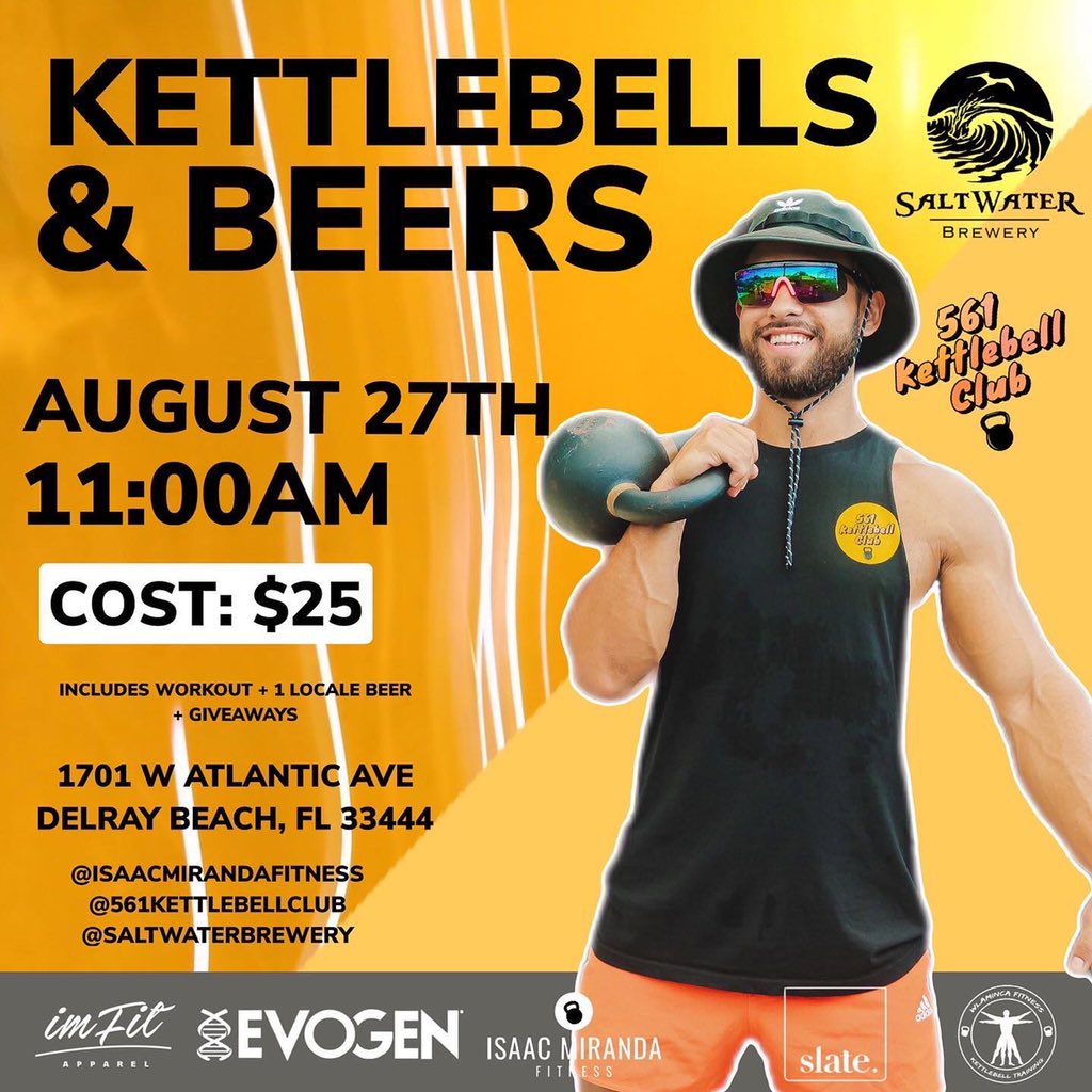 kbsandbeers's tweet photo. Last event the Summer!!🍻🙌🏽 https://t.co/XocPjDxlAO #kettlebells #beers #delraybeach https://t.co/yOjXm5YKfk