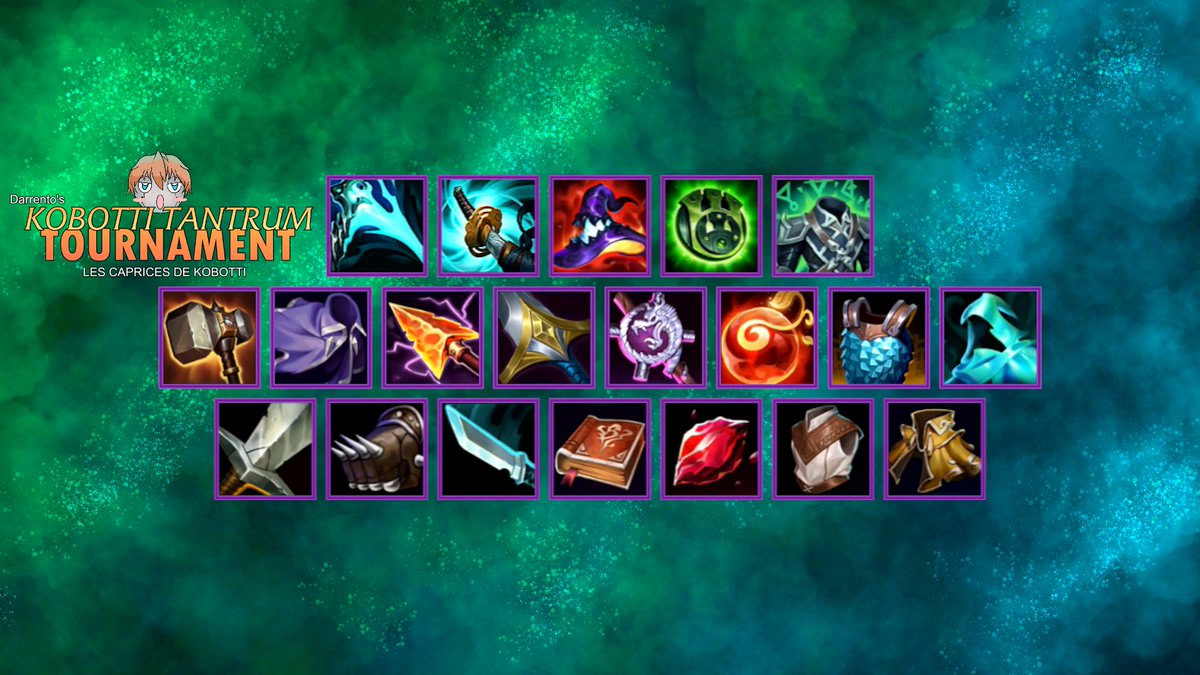 KokottiTV's tweet photo. Et toi, ça serait quoi ta compo si ton équipe avait le droit de n'acheter QUE ces items ?
Le Kobotti Tantrum Tournament, c'est ce soir, sur la KokottiTV ! https://t.co/nG3iaRhDj4