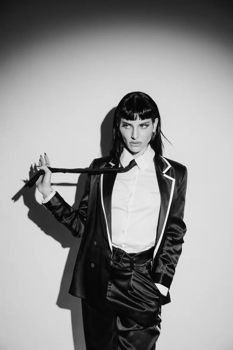 evsnt_chrys's tweet photo. After arriving in Chisinău earlier today, Bride Noir is now fitted and ready to attend the Opening Ceremony tonight! What do you think of her outfit? 🧡🔥🇪🇪🔥🧡 #Eurovisnt https://t.co/vCfT6aFkQ8