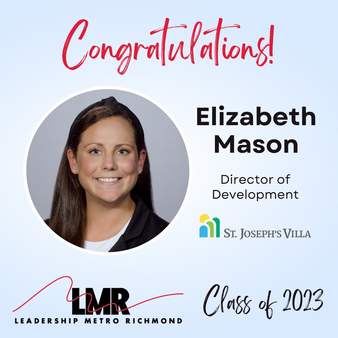 Congratulations to Elizabeth Mason, our Director of Development, on being selected for the <a href="/LMRconnect/">Leadership Metro Richmond</a> Class of 2023!