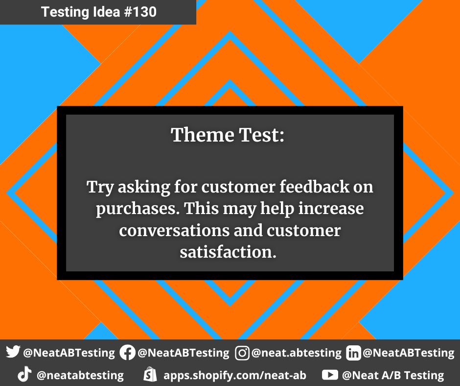 NeatABTesting's tweet photo. Get some 5 stars #neatabtesting #shopify #ecommerce #marketing #testing #testingideas #product #customer #satisfaction #congratulation #digitalmarketing #engagement #conversions https://t.co/nMX6o9zwkr