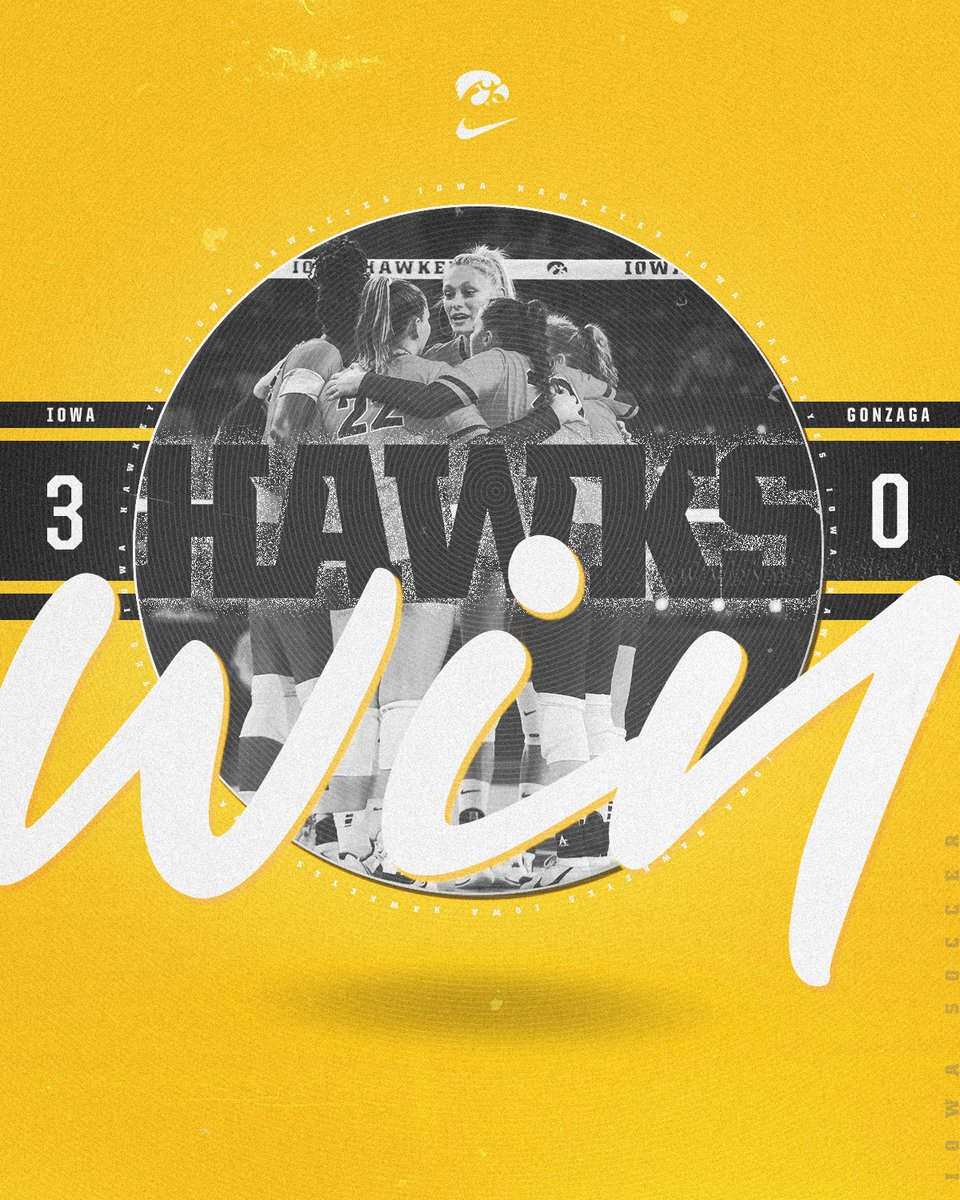 IowaVolleyball's tweet photo. HAWKS WIN!!

#Hawkeyes take the third set 25-18 to complete the sweep and earn their first win of the season 🧹

#FightForIowa https://t.co/np0N4naiPy