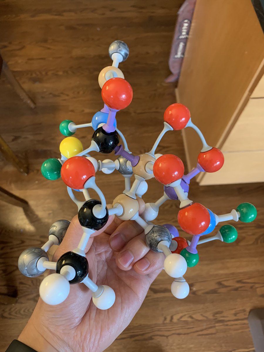 UwXulab's tweet photo. Kids made this crazy molecule with #molymod kit from #ACSFall2022! It is both organometal and peroxide. 😱The only requirement I have for them is don’t leave a hole in it! https://t.co/Kd4atN9fHC