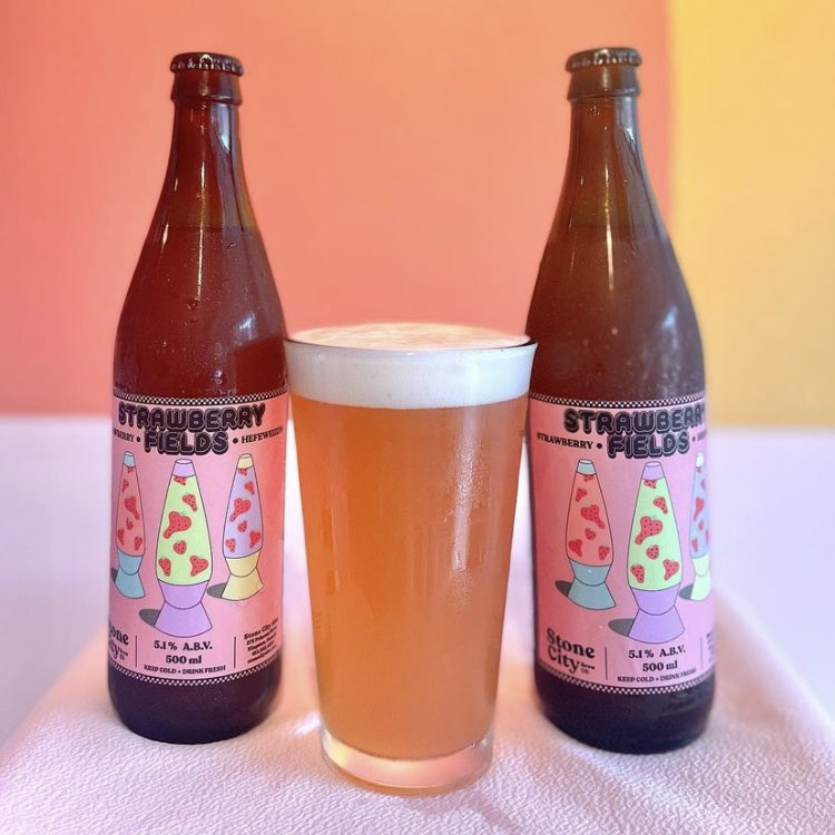 Strawberry Fields forever! Our latest Hefeweizen with strawberry 🍓. 👀🍻 Now in draft and available to-go!