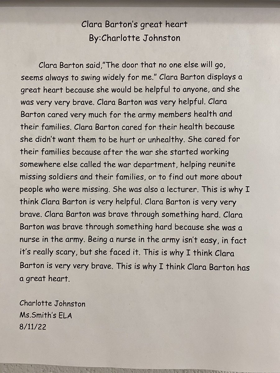 linz_ellis's tweet photo. I loved reading these W&amp;W FQTs. The 4th grade students have been writing with details from the text with elaboration to support their points. ❤️@Emily_Smith2021 @GeorgeWhittenES @jmann_edu https://t.co/Z9Os8VoJUV
