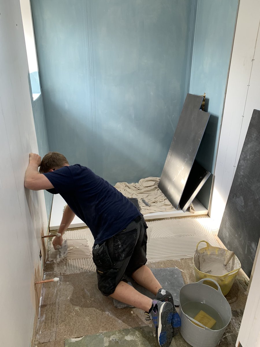 PaulPmstanley's tweet photo. Progress in Letchworth Herts on a en-suite … #bathrooms #ensuite #plumbing #electrics #carpentry #multitrade @Warmup_Plc @LaufenBathrooms https://t.co/WDDz4fSIT7