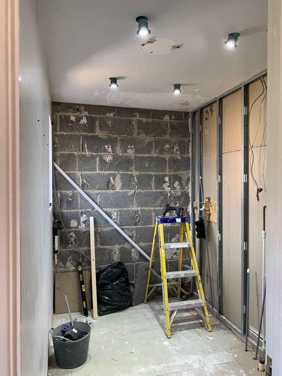 PaulPmstanley's tweet photo. Progress in Letchworth Herts on a en-suite … #bathrooms #ensuite #plumbing #electrics #carpentry #multitrade @Warmup_Plc @LaufenBathrooms https://t.co/WDDz4fSIT7