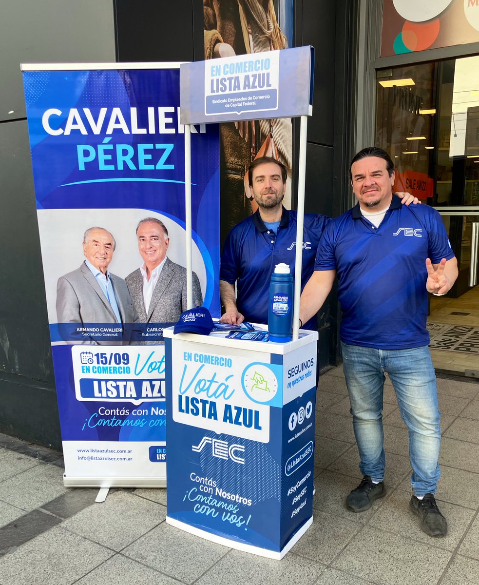 Nos ponemos la camiseta 👕 y salimos a militar la <a href="/ListaAzulSEC/">Lista Azul SEC</a> 

El 15/9 en Comercio votá 
Lista Azul 🔵

<a href="/Cavalieri_SEC/">Armando Cavalieri</a> - <a href="/CarlosPerezSEC/">Carlos Pérez</a> 

#SoyComercio
#SoyAzul
#AgrupaciónComercioMilitante