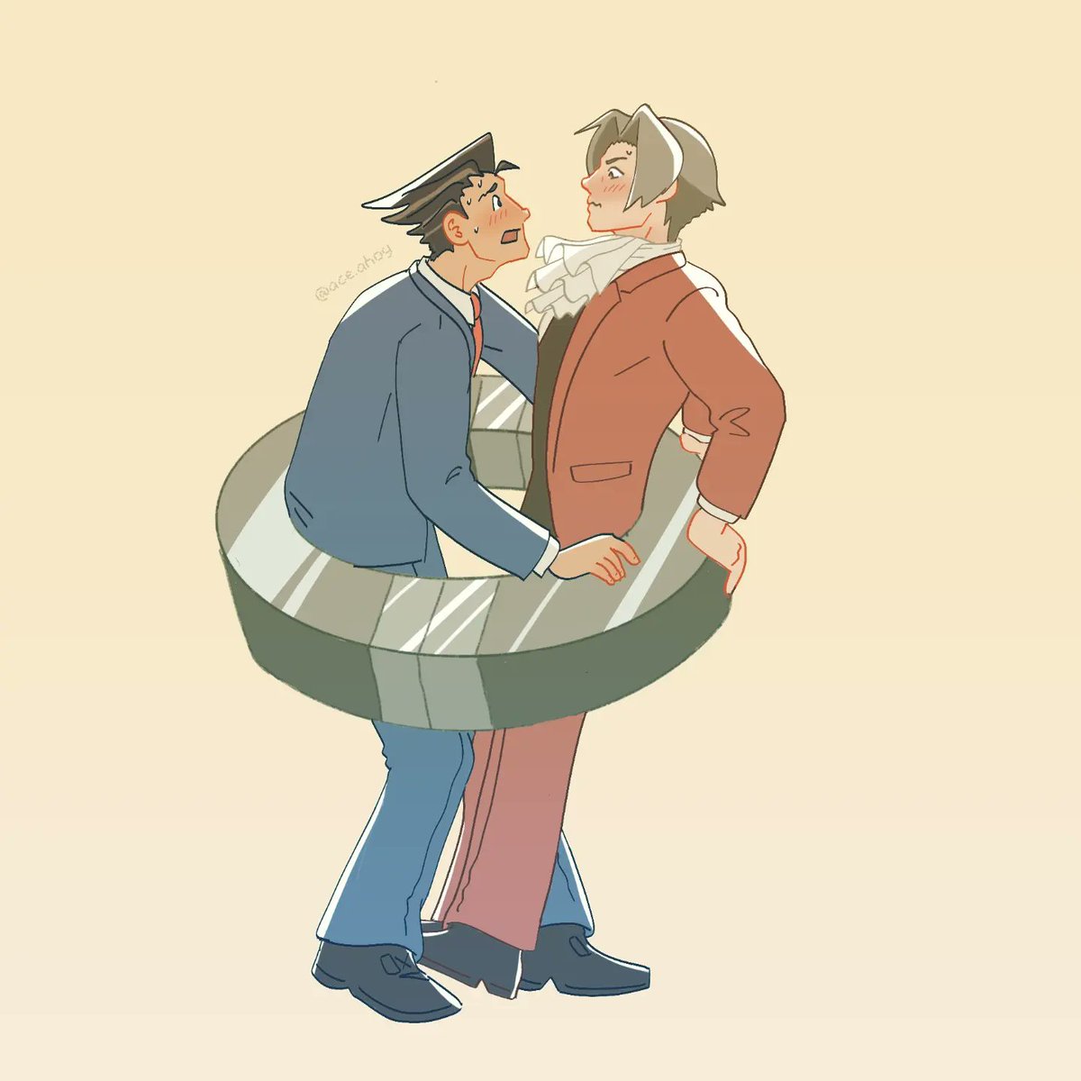 AhoyAce's tweet photo. #nmweek22 day 7: reunion 
Boil them

By God I finished it. Only 2 months late

#narumitsu #actattorney https://t.co/dFv8GOTnSl