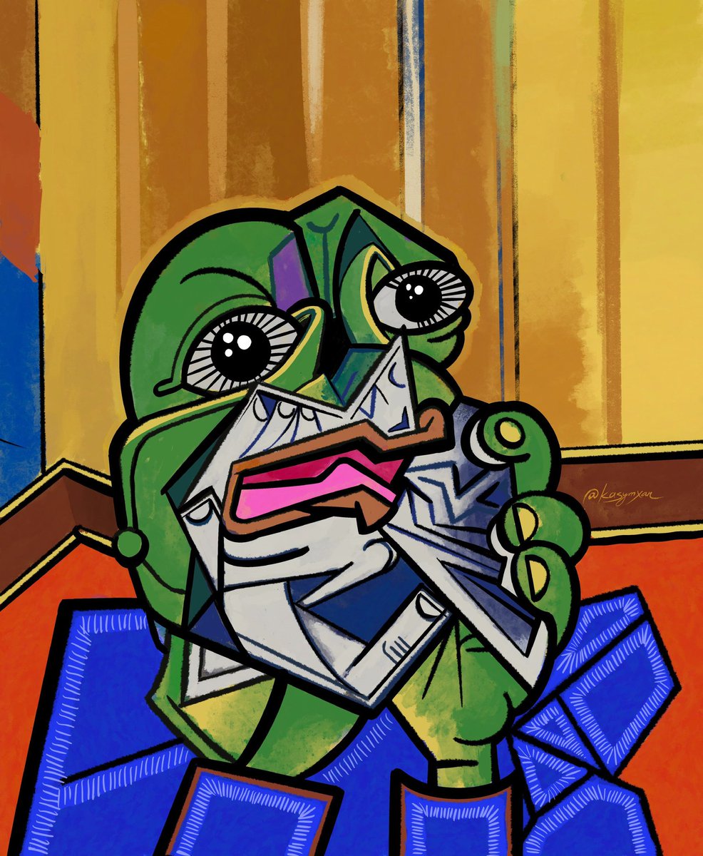 WEEPING PEPE🐸🥰💚

foundation.app/@kas/foundatio…

This art was inspired from famous painting "Weeping woman" by Picasso in 1937.
Picasso said: "It took me four years to paint like Raphael, but a lifetime to paint like a child."

1/1 edition