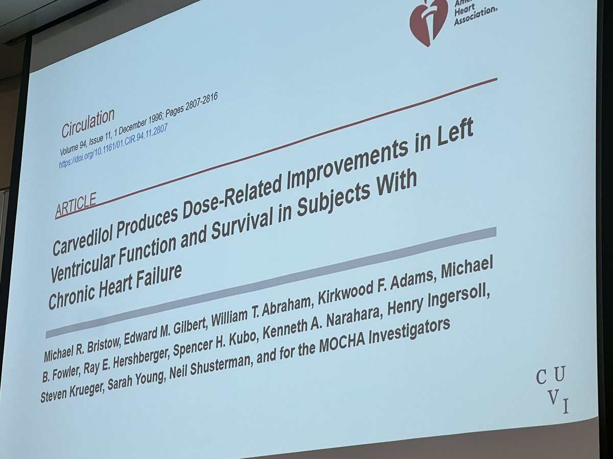 Legendary Mike Bristow going through the “turbulent” history of Beta Blockers in HF! zoom: utah-health.zoom.us/j/98499465003?… @MRMehraMD @RyanTedfordMD @manreetkanwar @rcstarling @NMHheartdoc @jesse8850 @JosefStehlik @docbhardwaj @swlundgren @PalakShahMD @AndrewJSauer @DrMarthaGulati