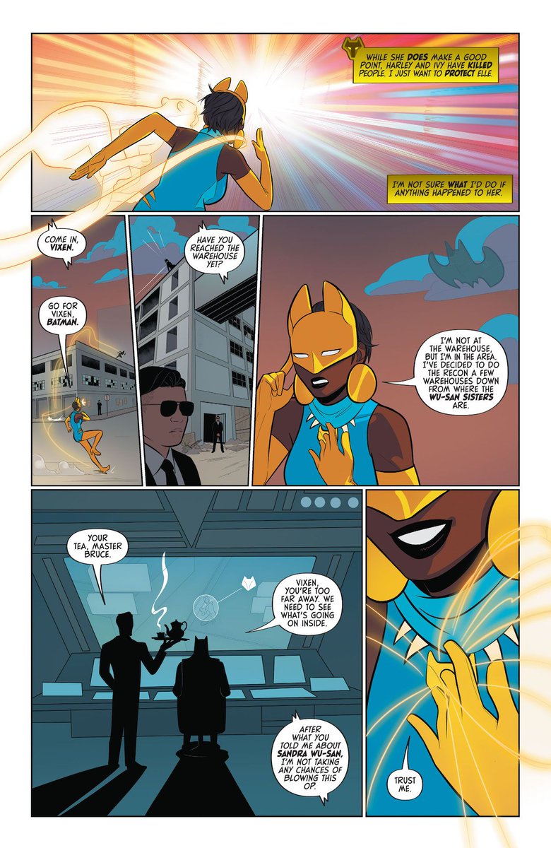 MizTeeFranklin's tweet photo. Preview from @dcharleyquinn Real Sidekicks of New Gotham's Double Date story featuring Vixen, Elle and a pair of sisters.
Available 8/30
Physical: https://t.co/QbnhKBbbS5
Digital: https://t.co/lPbJXRpGza
Art @ONeillJones
Letters @TaylorEspo
Colors Jordie Bellaire https://t.co/H3VpwzdCLt