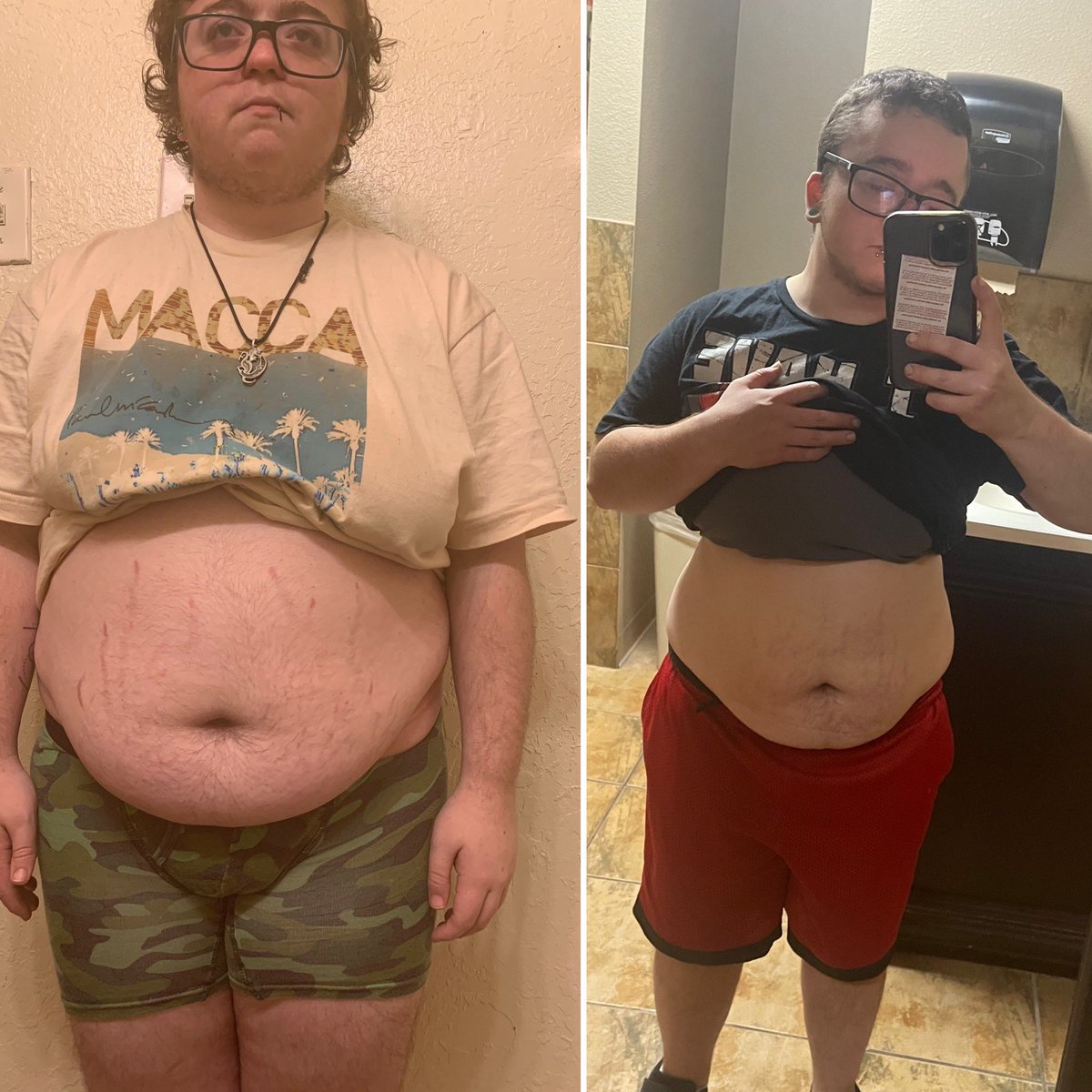 FoxLaKill's tweet photo. Still working on it, not exactly there yet. But this is two years ago and now. #weightloss #weightlosstransformation #healthy #trans #transman #ftm https://t.co/VRW5xvQ6pv