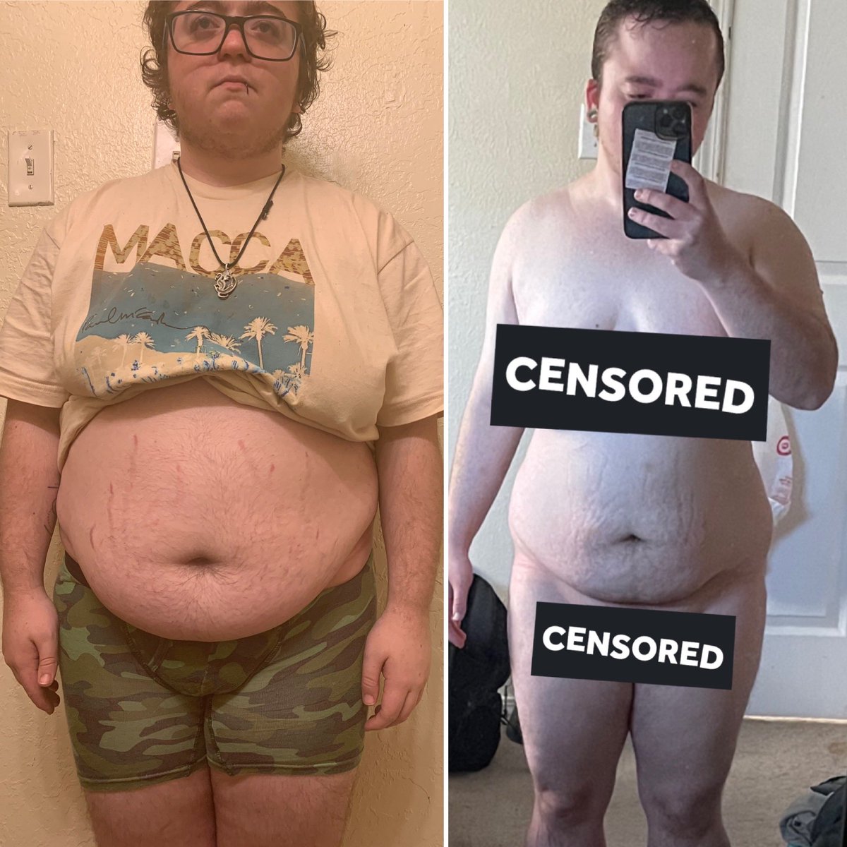 FoxLaKill's tweet photo. Still working on it, not exactly there yet. But this is two years ago and now. #weightloss #weightlosstransformation #healthy #trans #transman #ftm https://t.co/VRW5xvQ6pv