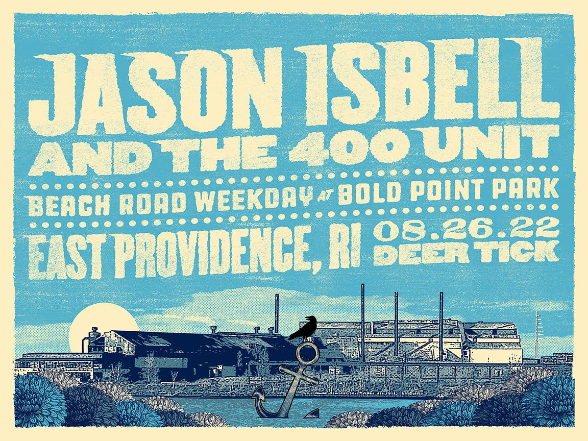 .@JasonIsbell and @the400Unit are at @BoldPointPark in East Providence, RI tonight with @deertickmusic. We’ll have this poster for sale. Design by @zocastudio. Printed by @friendlyarctic. More info: jasonisbell.com/shows